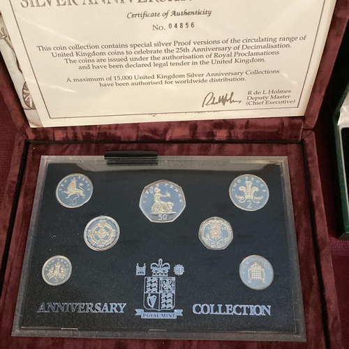 200 - A collection of silver and white metal commemorative  coins to include silver proof examples.