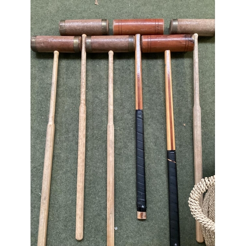 208 - Part croquet set, as found