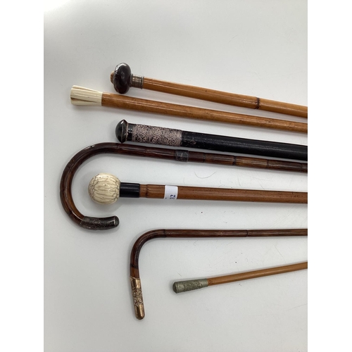 232 - A quantity of walking canes and swagger sticks