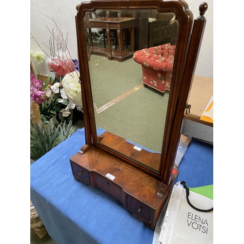 241 - Mahogany dressing table swing mirror and three drawers to base