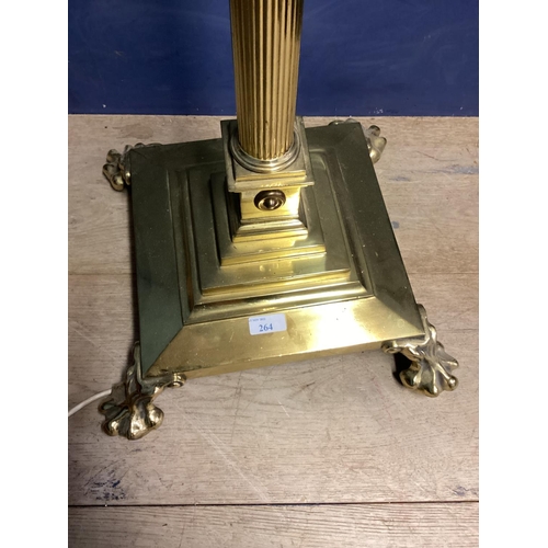 264 - Brass column standard lamp 40cmH