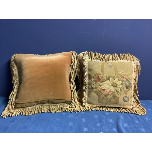 274 - Ten good quality needlepoint/tapestry/velvet cushions, some with tassels, see all images for details