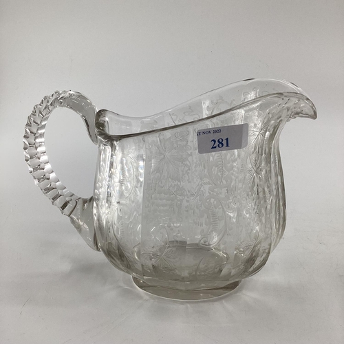 281 - A quantity of glasswares to include decanters, jugs, ice buckets etc