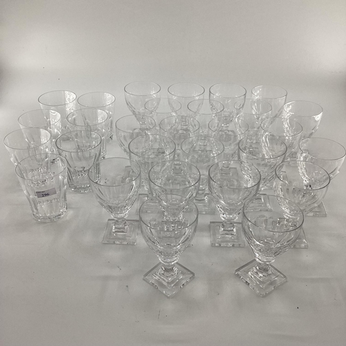 296 - William Yeoward glasses, 12 tall tumblers, 12 white wine, 11 red wine, 7 large tumblers