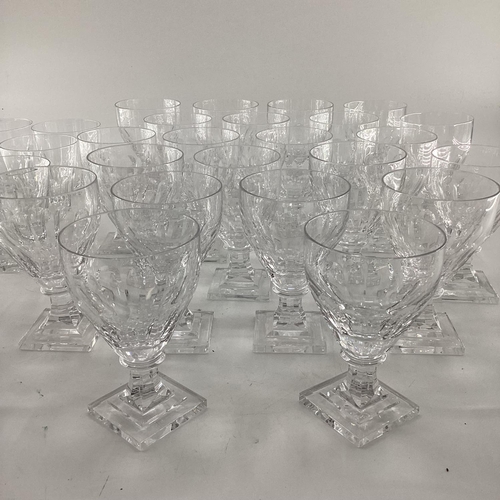 296 - William Yeoward glasses, 12 tall tumblers, 12 white wine, 11 red wine, 7 large tumblers