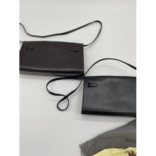 306 - TWO Italian  leather handbags; one black and one brown, Mazzon (Venezia), Dust Cover