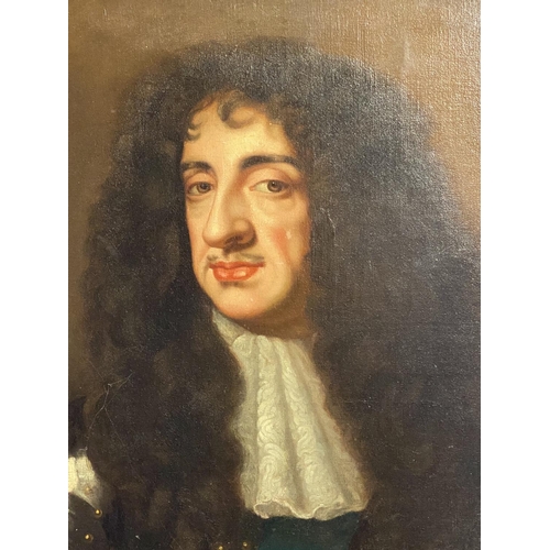 337 - Attrib to Willem Wissing, oil on canvas, Charles II , in gilt frame, 73 x 59cm, Provenance: Elvaston... 