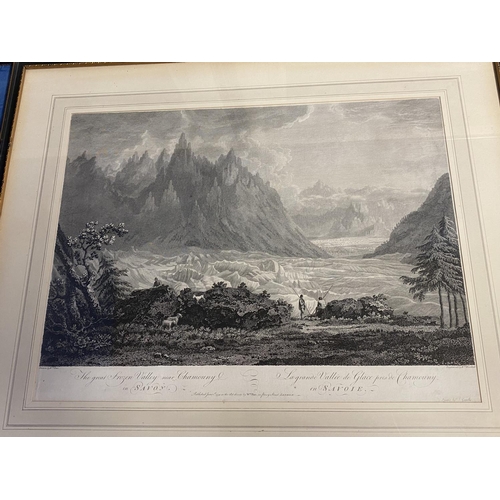 355 - After William Pars, Five black and white prints, Switzerland, 33 x 49cm framed and glazed, engraved ... 