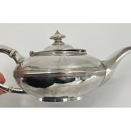 36 - A Georgian silver coffee pot of squat bulbous form, by Rebecca Emes and Edward Barnard I London, 182... 