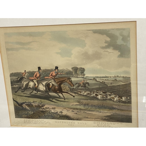 362 - Set of 6 vintage hunting prints, framed and glazed, titled to mount, Bachelor's Hall