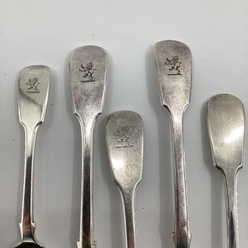 38 - A collection of C19th century spoons, four serving spoons and four desert, various makers and dates,... 