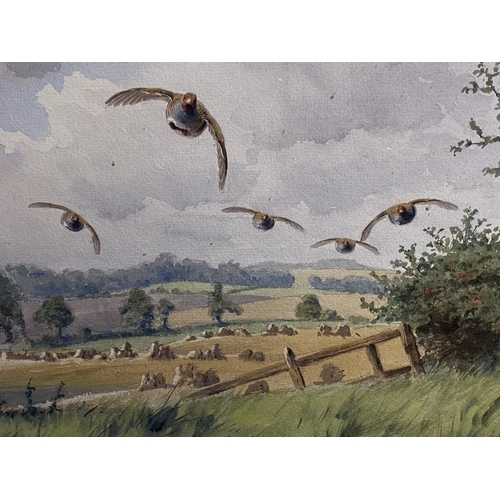 380 - J C HARRISON (1898-1985), watercolour on paper, Stubble: Chollerford, on glazed frame, 23 x 32cm, si... 