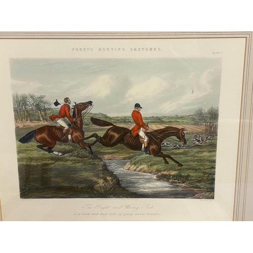 386 - six framed and glazed Hunting Prints, Fores's Hunting Sketches, 