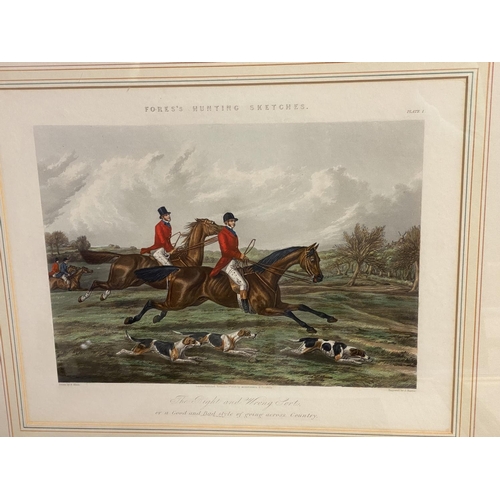 386 - six framed and glazed Hunting Prints, Fores's Hunting Sketches, 