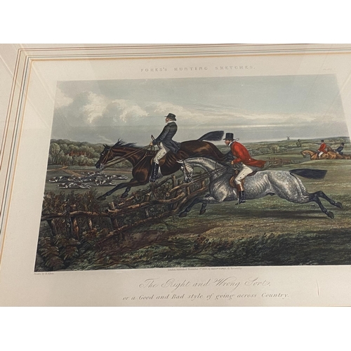 386 - six framed and glazed Hunting Prints, Fores's Hunting Sketches, 