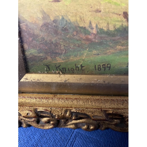 406 - John Knight (1848-1908), watercolour rural scene, in a gilt glazed frame signed dated bottom left, 1... 