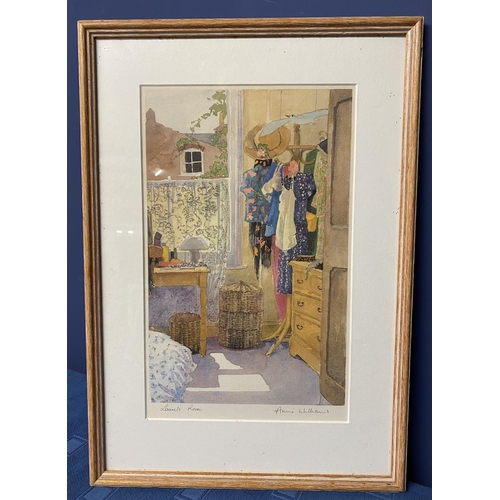 414 - ANNIE WILLIAMS RMS (British b 1942 -) 'Laurels Room' print, signed Lower right 34 cm x 21 cm.