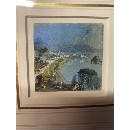 424 - CHARLES VACHER RI (1818 - 1885) a pair of framed Gouache scenes 'An Italian Harbour' a view of Naple... 