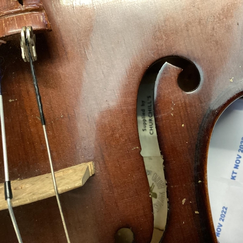 477 - Two cased C20th violins, both with bows, label to one interior, dated 1962, see all images