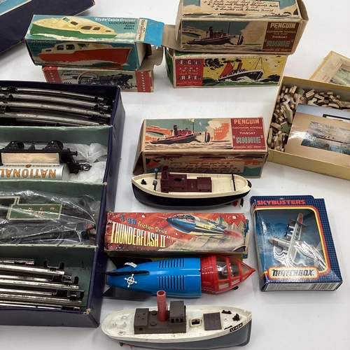 479 - Quantity of toys to include Hornby set O gauge, boats, models, cameras and a collection of Steiff st... 