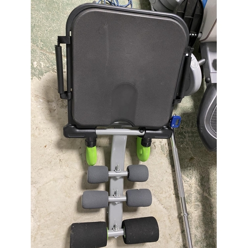 502 - Various gym equipment - bike, weights etc, all to be bought as viewed and as seen, auctioneer cannot... 