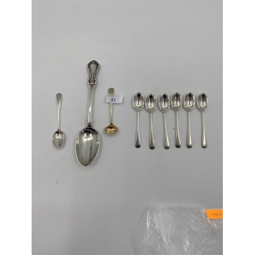 53 - Collection of sterling silver spoons, various dates and makers, 190g