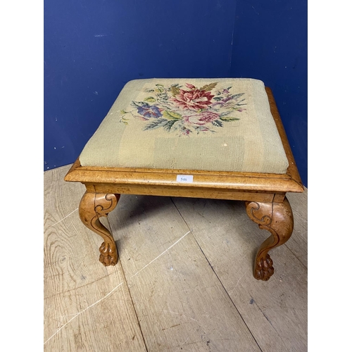 534 - A mahogany framed piano stool, upholstered tapestry seat and a Walnut square framed stool, with cabr... 