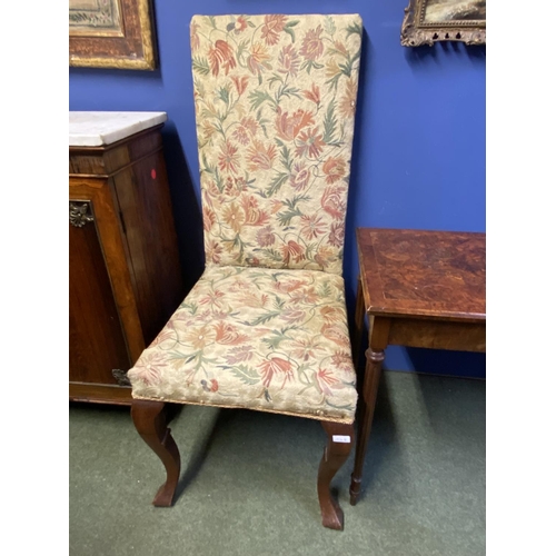 538 - Pair of crewel/tapestry upholstered high backed side chairs, and a high backed chair upholstered tap... 