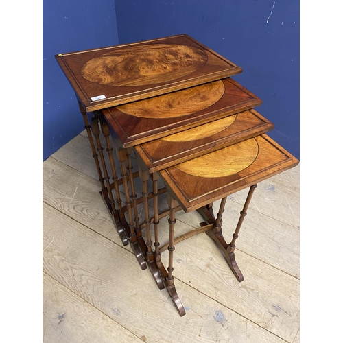 542 - A good quartetto set of spider legged occasional tables with oval insets