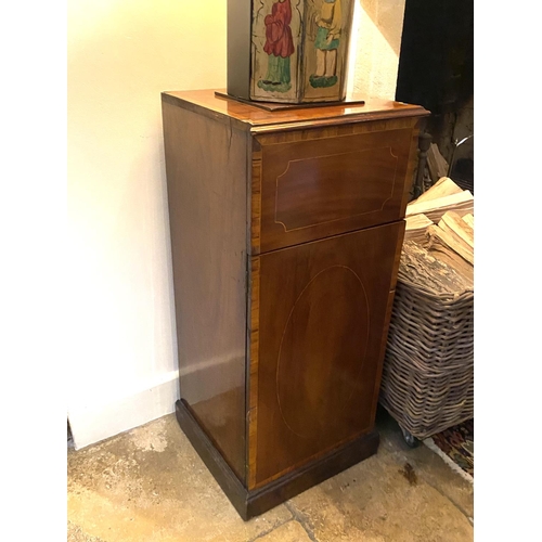 566 - Pair of Regency inlaid mahogany pedestals (which were probably originally part of another piece of f... 