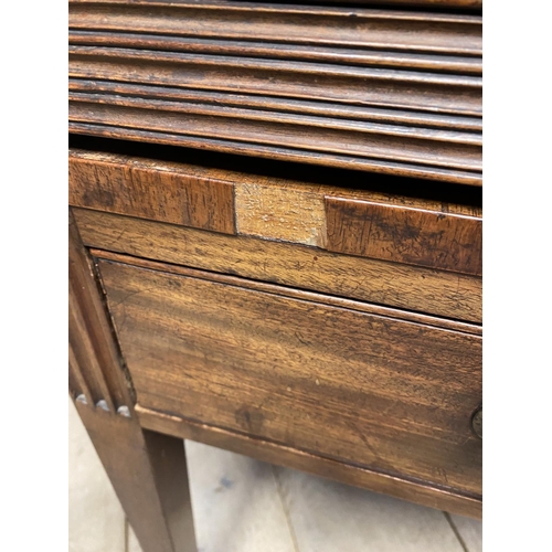 588 - Regency mahogany roll top desk , 100cmW x 66cm D x 96cmH: Provenance Brockenhurst Park Hampshire, an... 