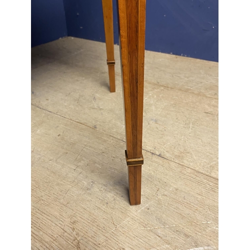 616 - Edwardian inlaid ladies mahogany and satinwood side table, wit fitted drawer opening to reveal desk ... 