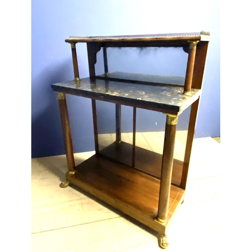 623 - Fine quality Regency Empire inlaid rosewood chiffonier, with marble top, mirrored backs, below a bra... 