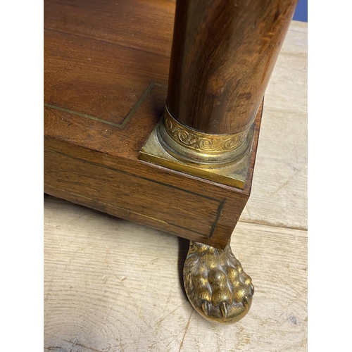 623 - Fine quality Regency Empire inlaid rosewood chiffonier, with marble top, mirrored backs, below a bra... 