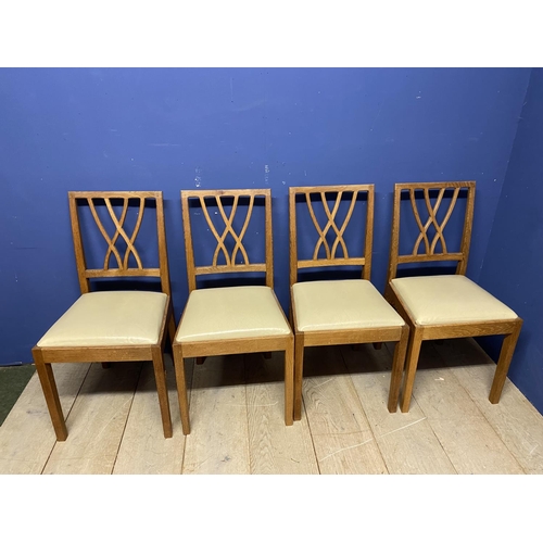 665 - Set of 4  Arts & Crafts Style, contemporary oak dining chairs, made by LIZARD MAN, Peter Slater, tra... 