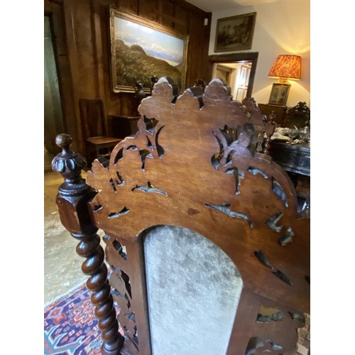 567 - A good set of 10 (8 + 2 carvers) Jacobean style heavily carved mahogany high back dining chairs, wit... 