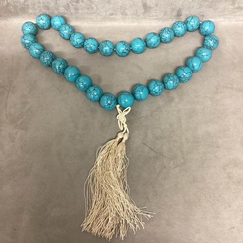 269 - A large faux turquoise bead necklace