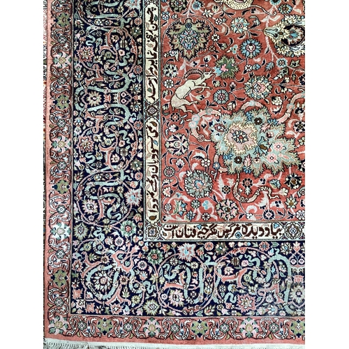 703 - Fine silk Oriental carpet, Size. 3.34 x 2.55 metres