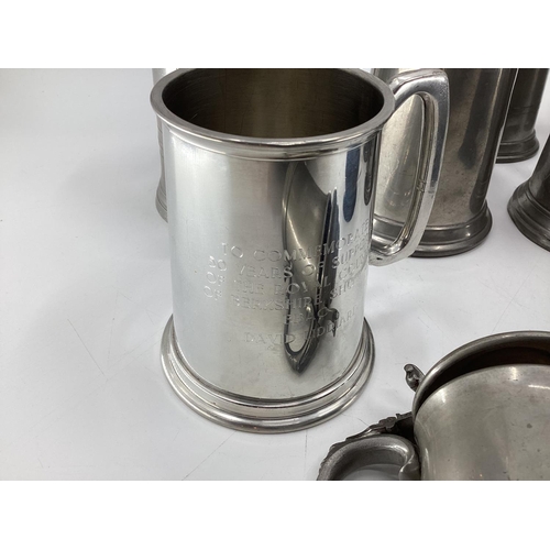 188 - Collection of C19th/C20th pewter tankards and mugs (13)