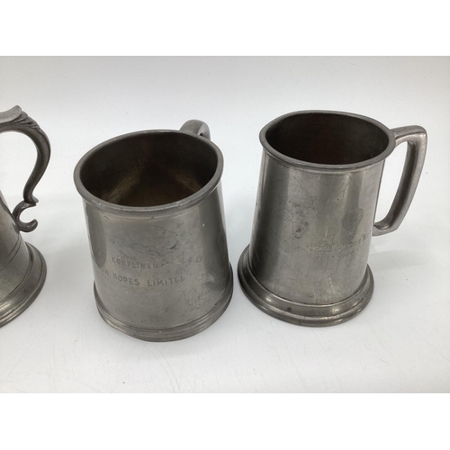 188 - Collection of C19th/C20th pewter tankards and mugs (13)