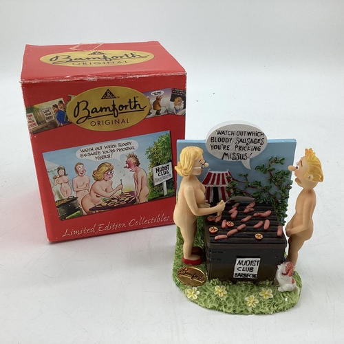 201 - BAMFORTH: Four Bamforth original ceramic novelty figure groups, three in original boxes based on ori... 