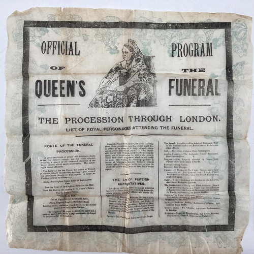 223 - A Queen Victoria Funeral official  handkerchief 37 x 37cm