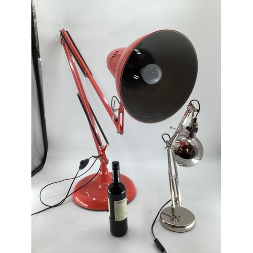 226 - A large Anglepoise style floor lamp, together with a chrome desk lamp