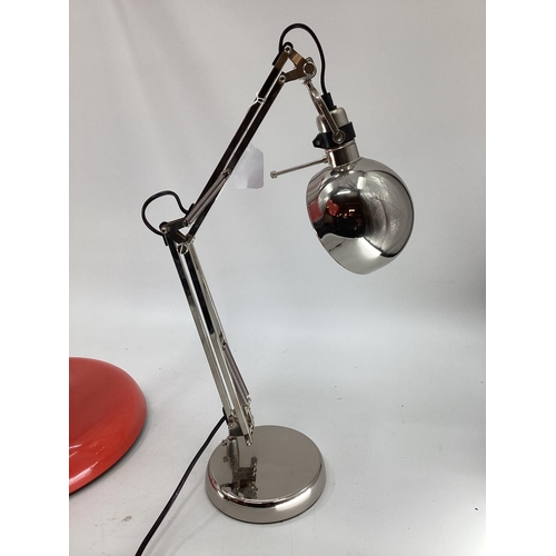 226 - A large Anglepoise style floor lamp, together with a chrome desk lamp