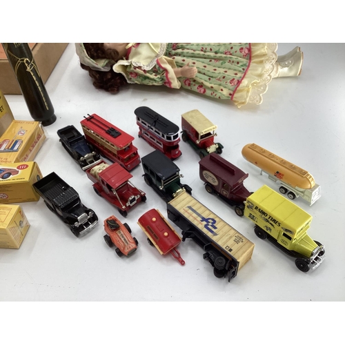 237 - A collection of seven boxed Dinky Toys together with a C20th toys to include Pelham Puppet