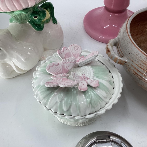 279 - A quantity of decorative bathroom and other china, and shells