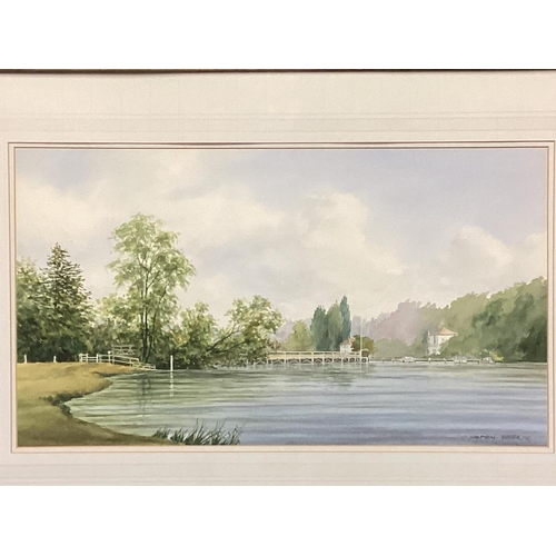 399 - Stephen Foster, British C20th, a pair of watercolour on paper, of river scenes, in gilt glazed frame... 