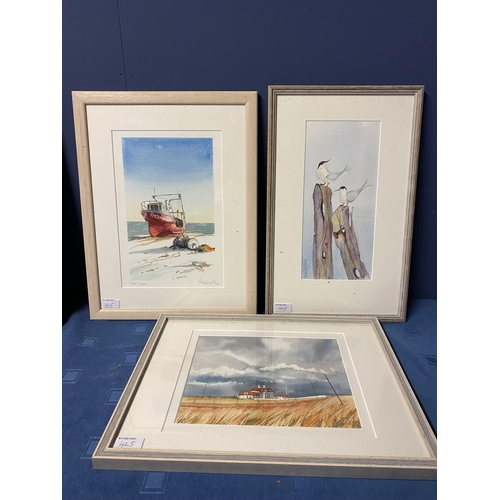 425 - Four framed and glazed watercolours , signed Heather Taylor, dates 2007/08/4, all boating scenes, 33... 