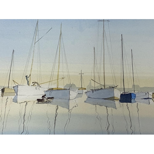 425 - Four framed and glazed watercolours , signed Heather Taylor, dates 2007/08/4, all boating scenes, 33... 