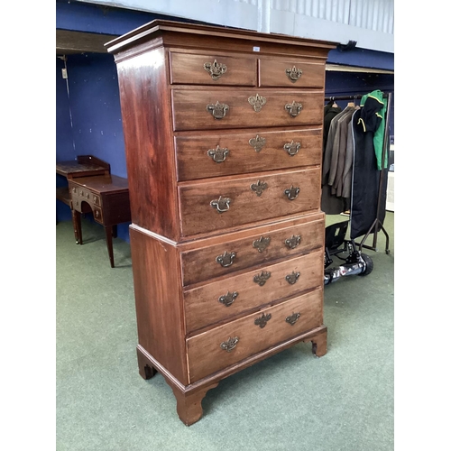 485 - A Georgian mahogany Chest on Chest, 182 x 100cm, Provenance: Highgrove - as per lot 489